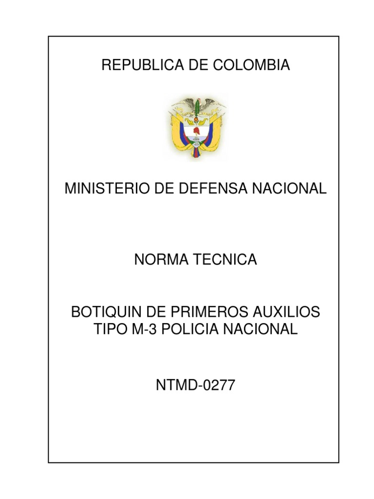 Norma Tecnica Botiquin m3 Defensa | PDF | | Metrología