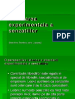 Abordarea Experimentala A Senzatiilor