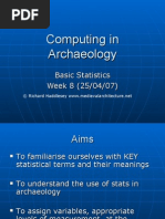 Introduction To Using Statistics in Archaeology Part 1