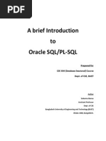 Oracle SQL PL SQL A Brief Introduction