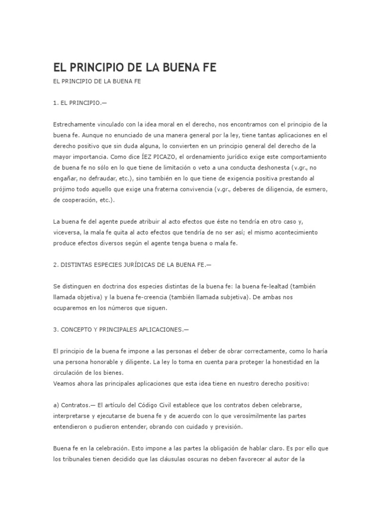EL PRINCIPIO DE LA BUENA FE.docx Posesión (Derecho) Propiedad