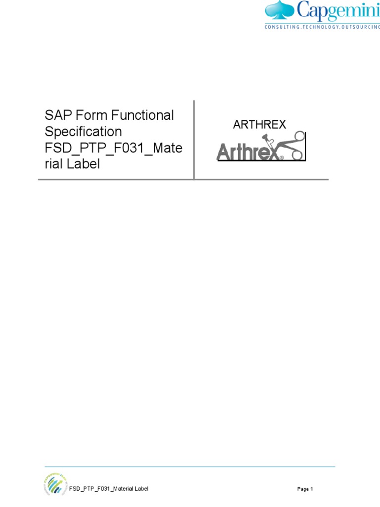 SAP FSD for Material Label Printing | PDF | Graphical User Interfaces ...