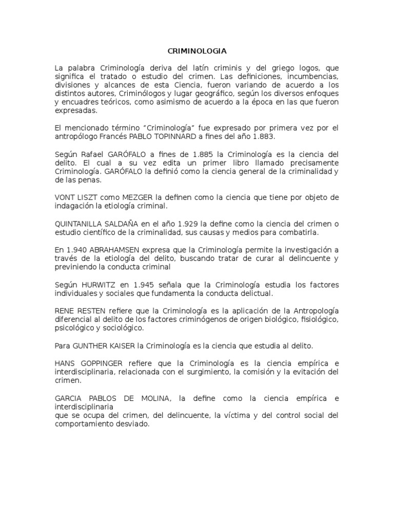 criminología Criminología Delito