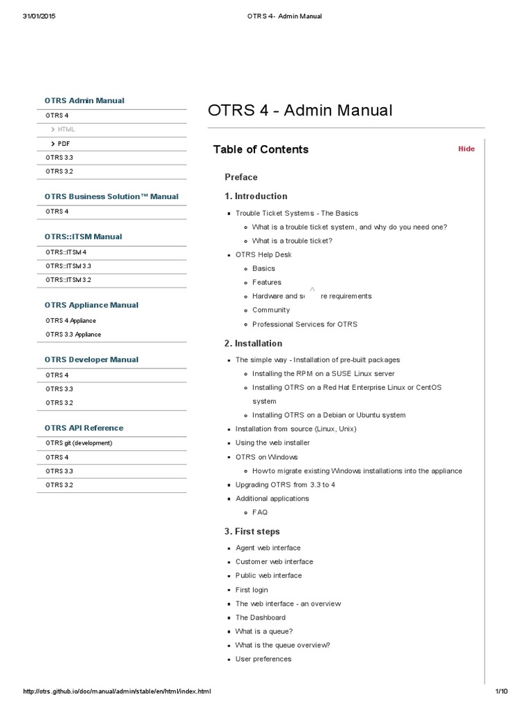 OTRS 4 - Admin Manual PDF | PDF | Application Programming Interface ...
