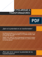 Pruebas de Polaridad a Transformadores