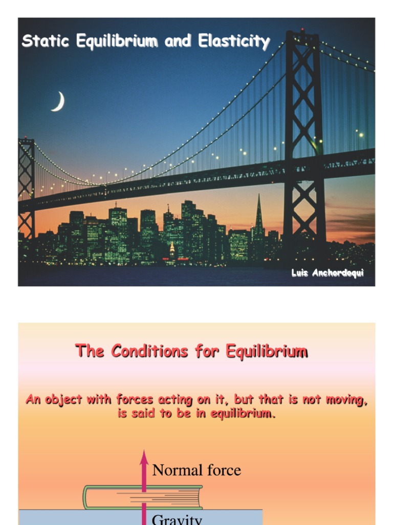 Static Equilibrium and Elasticity Concepts | PDF | Strength Of ...