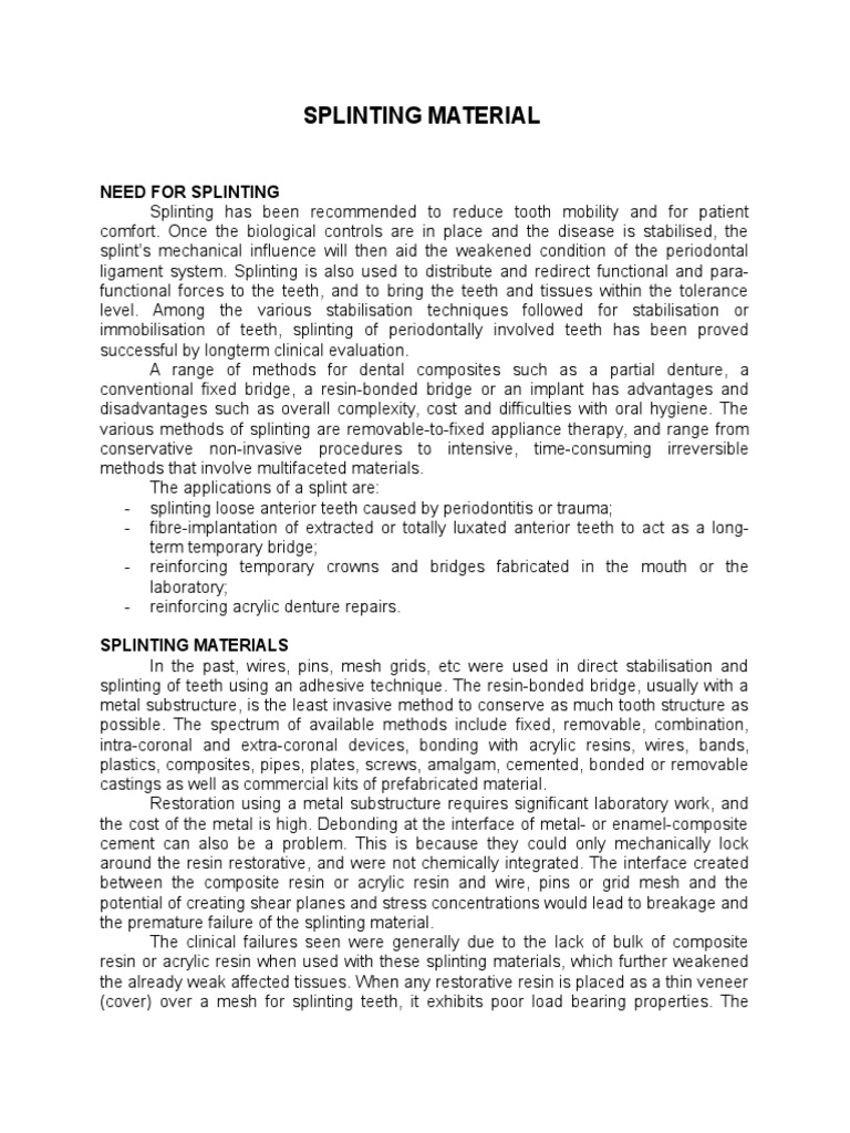 Splinting Material | PDF