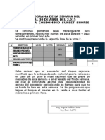 Cronograma de La Semana Del 27 Al 30 de Abril