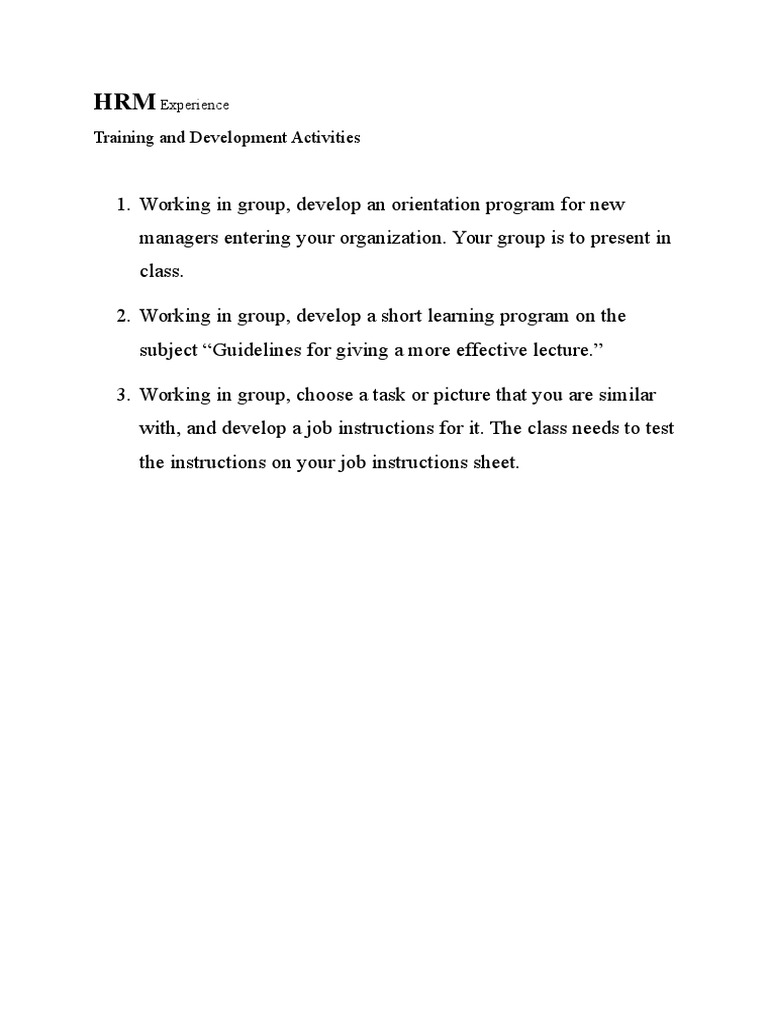 HRM Training Program Development Guide | PDF | Career & Growth