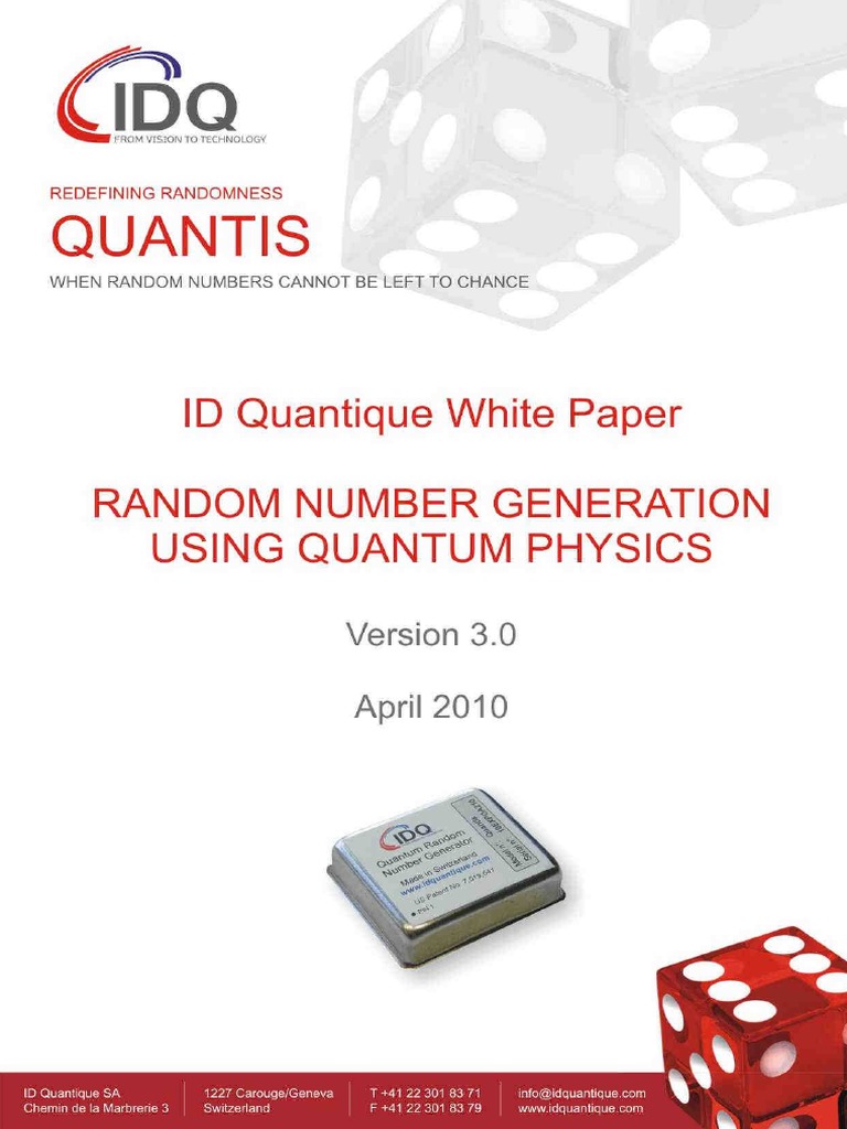 Quantum random number generator | Randomness | Key (Cryptography)