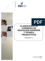 ClasificadorCarrerasEducacionSuperior y TecnicoProductivas (I)