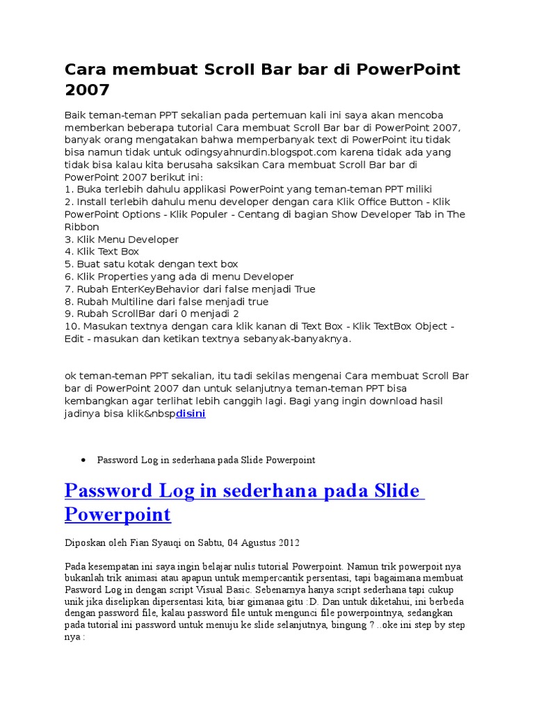 Tutorial PowerPoint 2007 & 2010 | PDF | Komputer