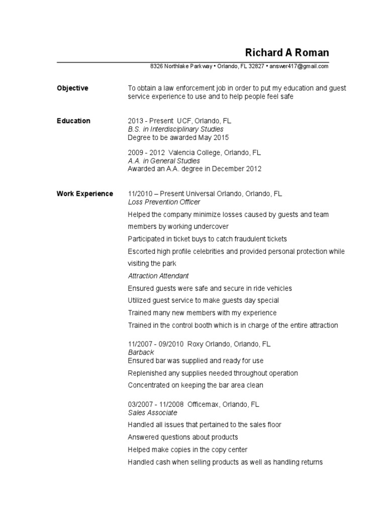 Law Enforcement Career Resume | PDF | Career & Growth