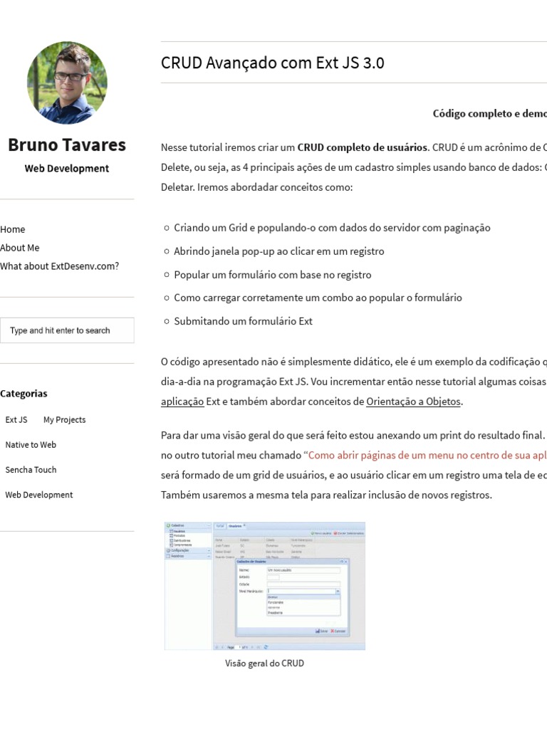 CRUD de Usuários com Ext JS | PDF | Script Java | Twitter