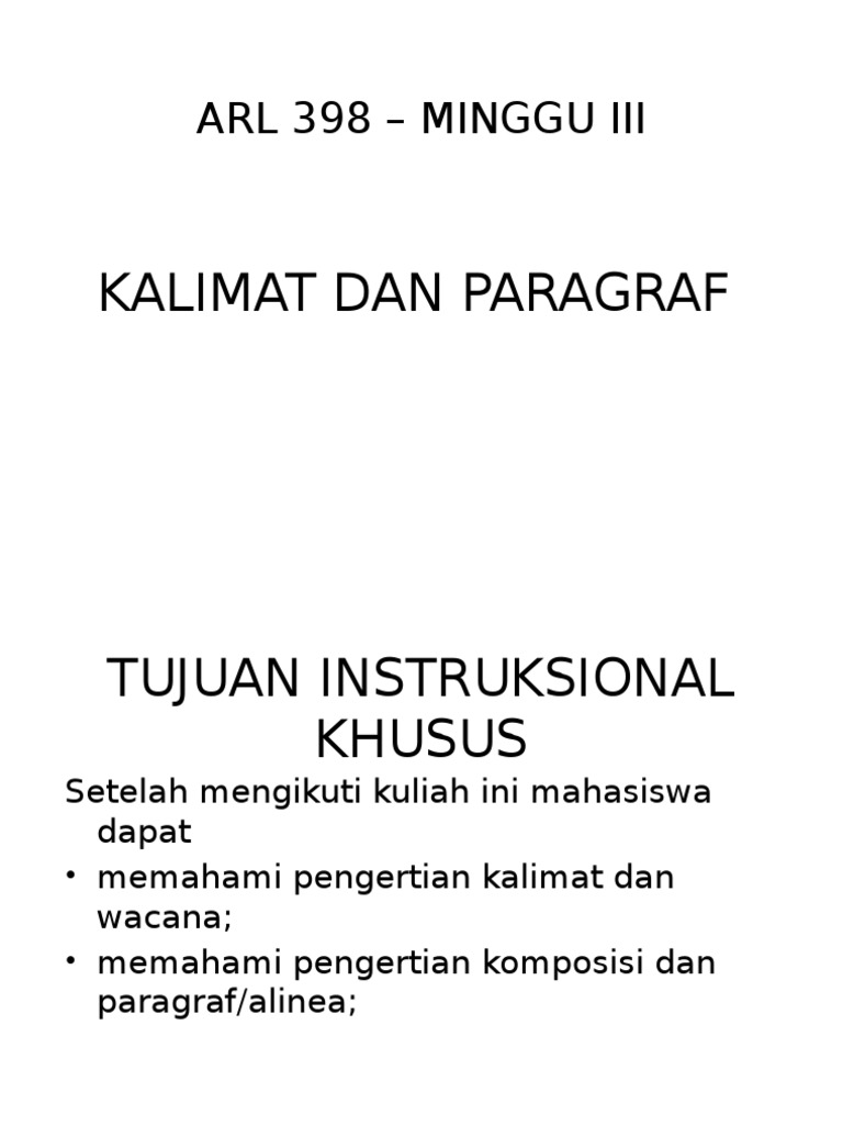 Kalimat Dan Paragraf