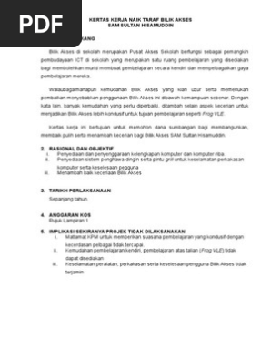 Kertas Kerja Naik Taraf Bilik Akses Pdf