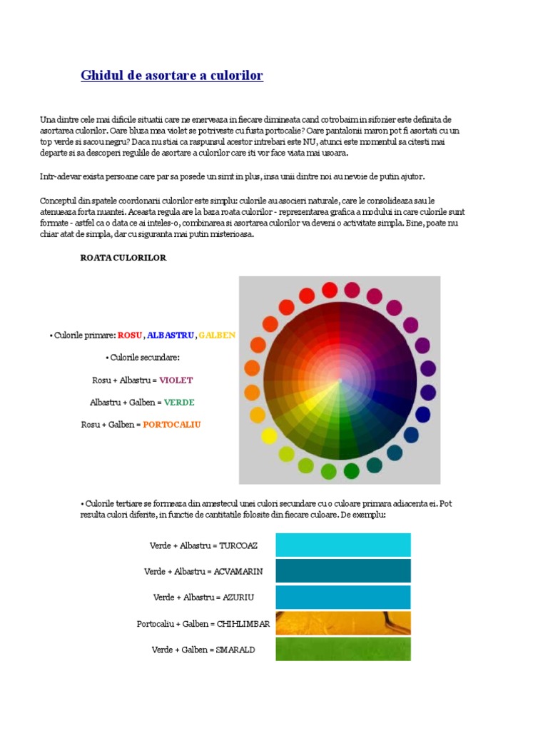 Ghidul De Asortare A Culorilor