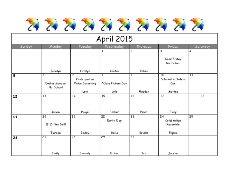April Calendar | PDF | Religious Holidays | Catholic Liturgy