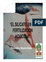 El Silicato en La Fertilización Acuicola