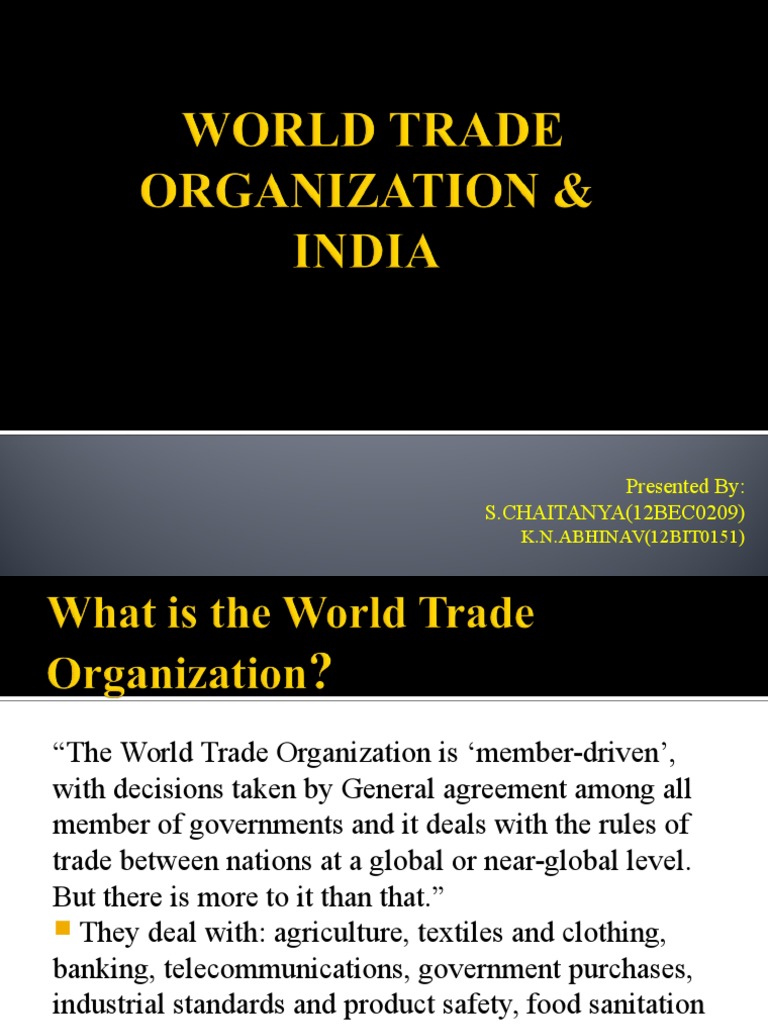 Wto and India | PDF | World Trade Organization | Trips Agreement
