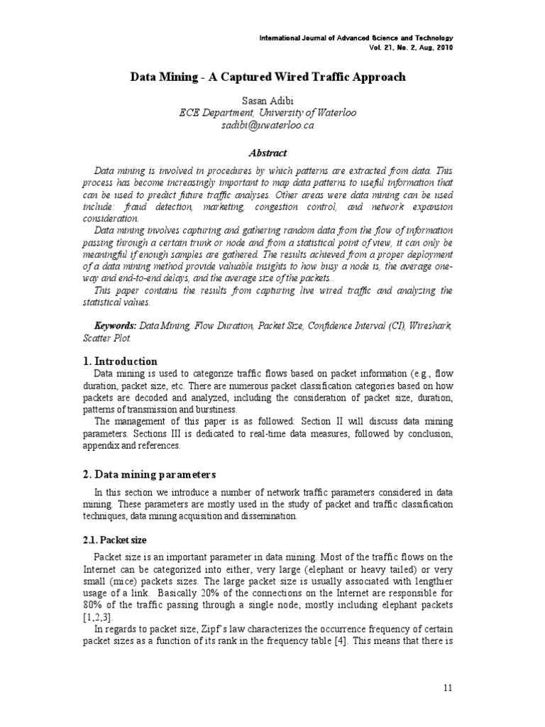 Data Mining Wired Traffic Analysis | PDF | Technology & Engineering