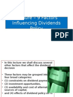 LECTURE9 FactorsInfluencingDividendPolicy