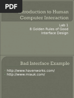 Lab 1 8 Golden Rules of Good Interface Design