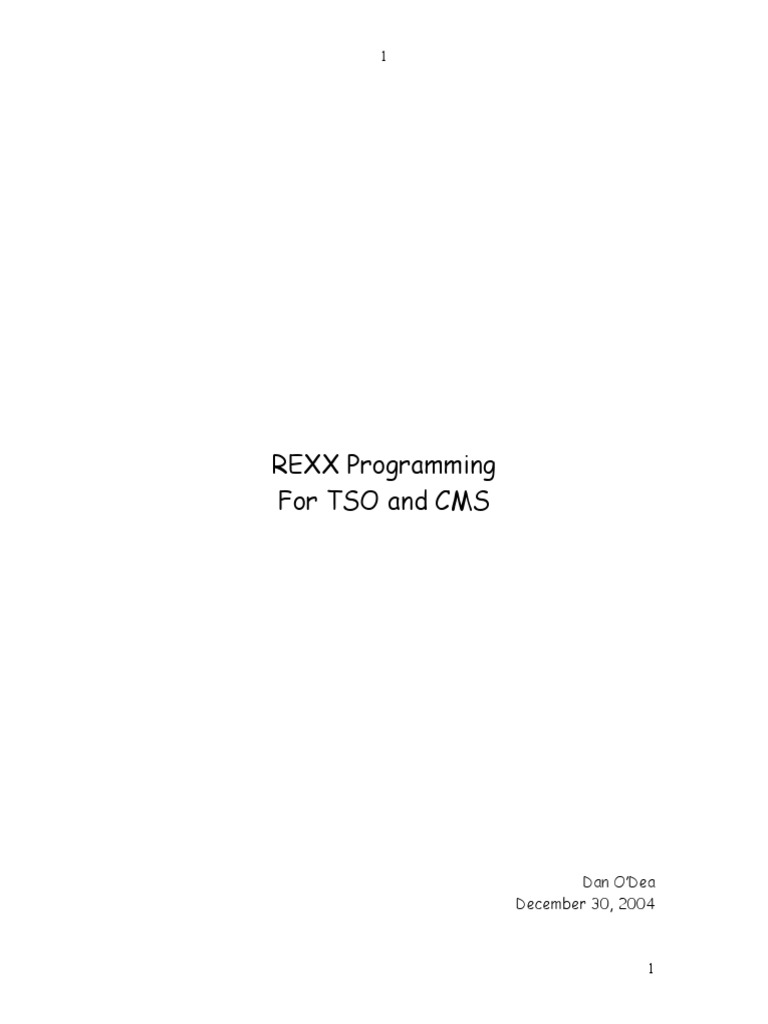 REXX Programming Guide for TSO/CMS | PDF | Control Flow | Subroutine