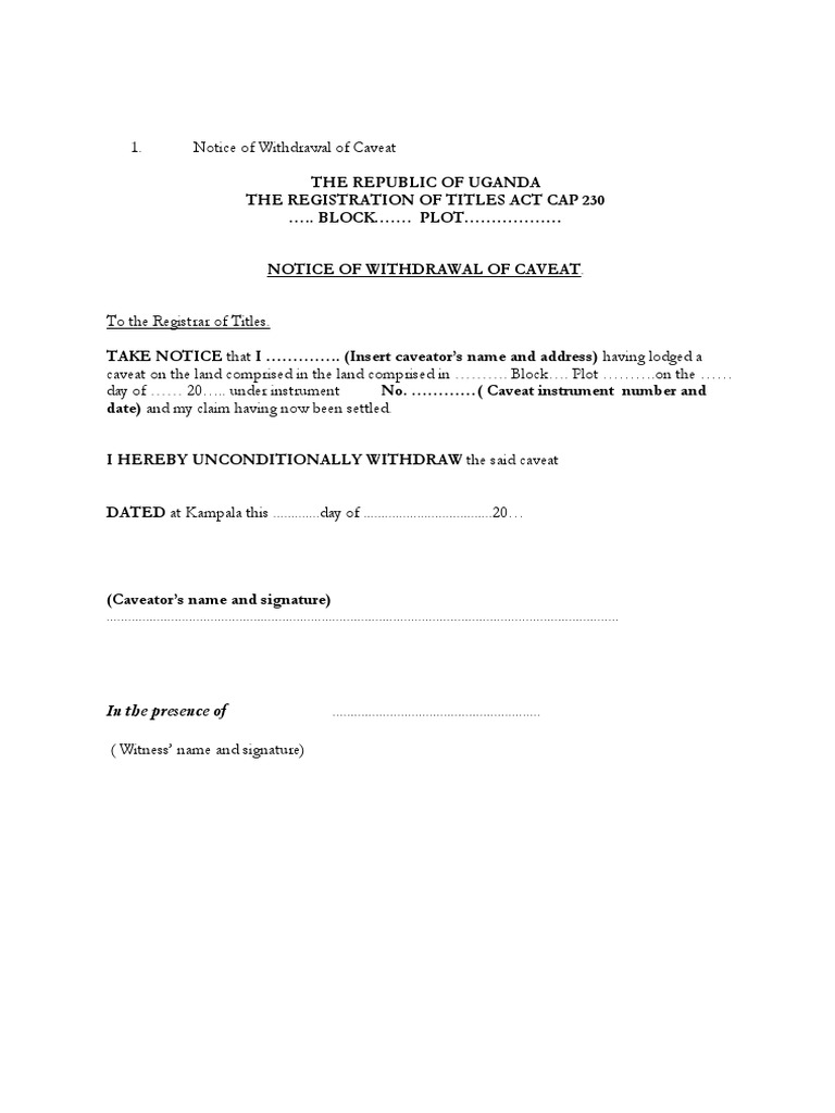 Uganda Land Procedure Forms Assignment (Law) Lease
