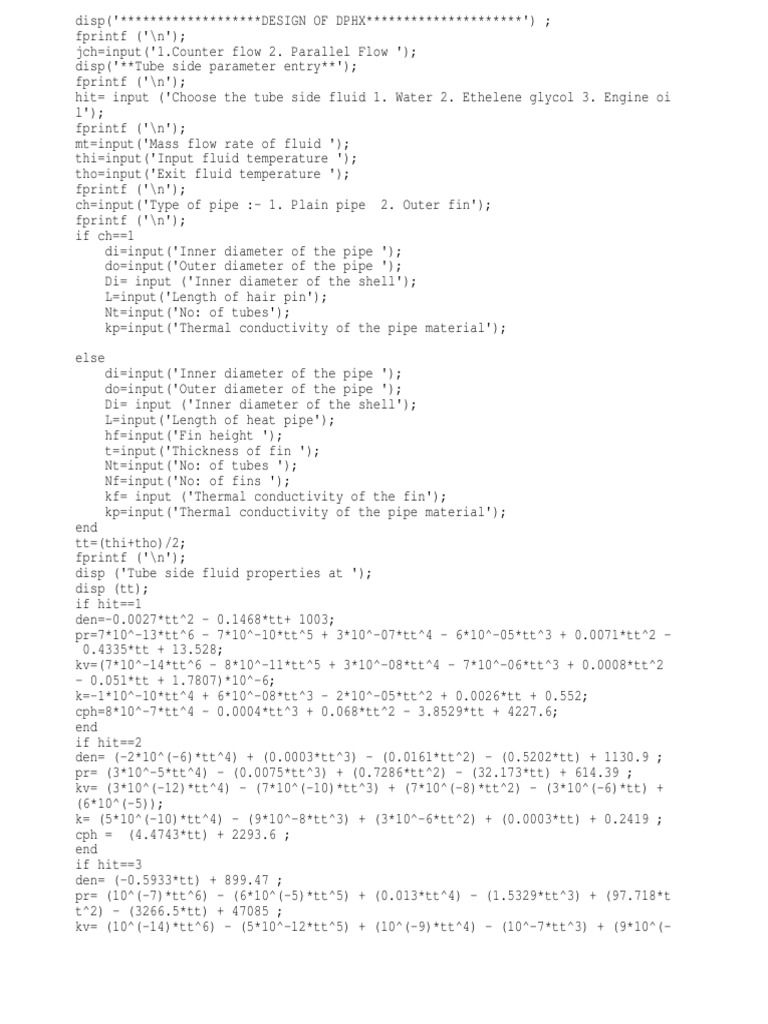 Heat Exchanger Design Calculator | PDF | Science & Mathematics ...