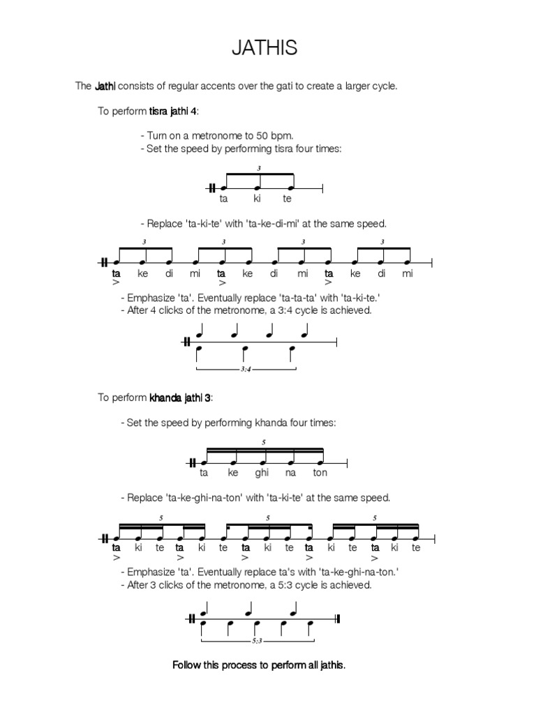 Understanding Jathi in Music | PDF | Elements Of Music | Musical Forms
