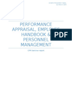 Performance Appraisal, Employee Handbook & Personnel Management