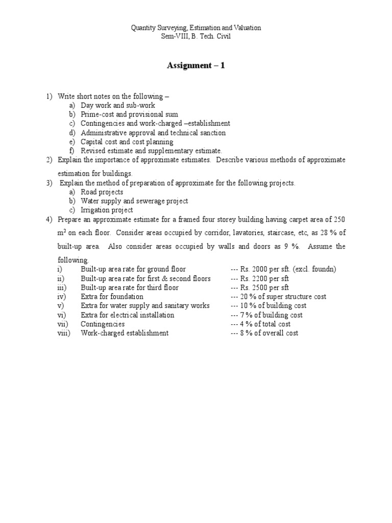 Quantity Surveying and Estimation Guide | PDF | Science & Mathematics ...