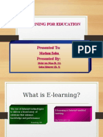 E Learning for Education