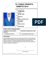 Kartu Pendaftaran SNMPTN 2015 4150001255