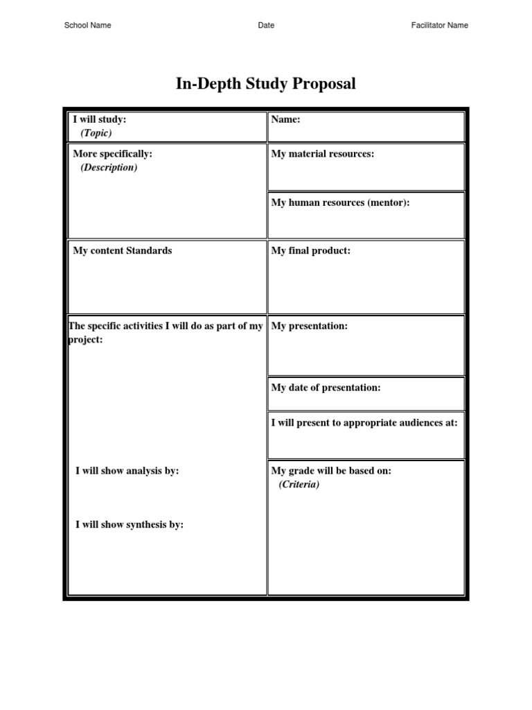 In-Depth Study Proposal Overview | PDF | Art