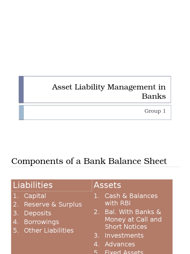Asset Liability Management in Banks: Group 1 | PDF | Asset Liability ...