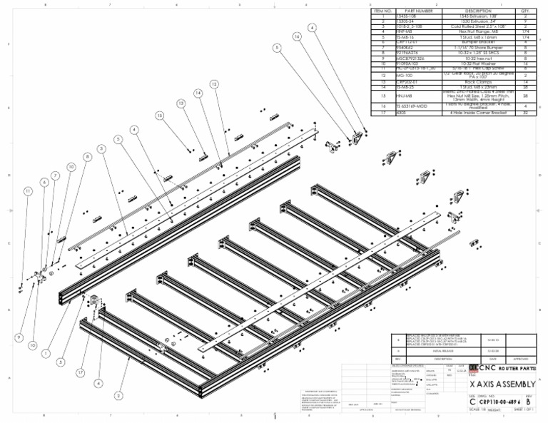 X Axis Assembly B C: Router Parts | PDF