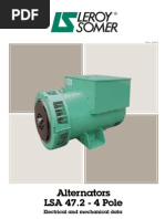 Leroy Somer Alternator Datasheet LSA 47.2 - 4 Pole 