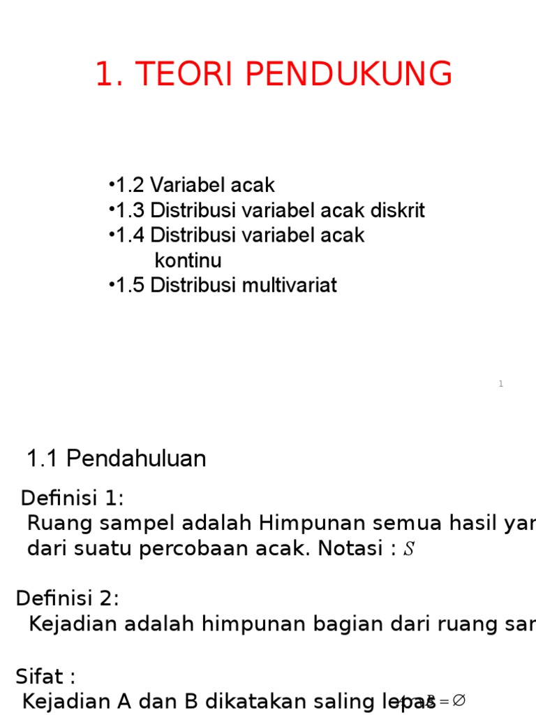 Teori Variabel Acak dan Distribusi | PDF