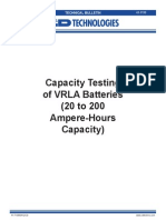 Capacity Testing for VLRA Batteries
