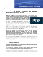 Informe Financiero Del Mercado Asegurador A Diciembre de 2014