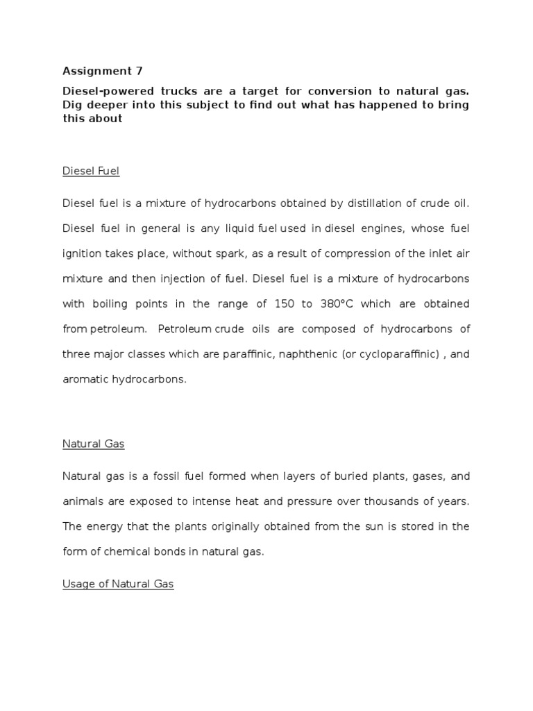Assignment 7 | PDF | Diesel Engine | Diesel Fuel
