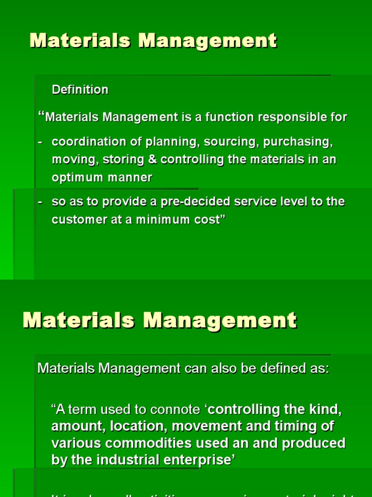 integrated material management case study