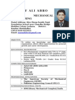 Mansaf Ali Abro: B.E Mechanical Engineering