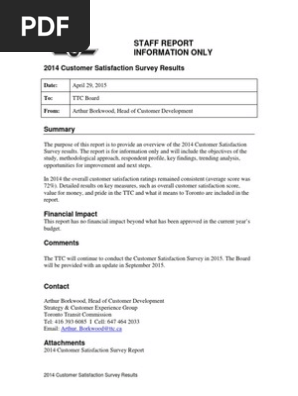 TTC Customer Satisfaction Survey