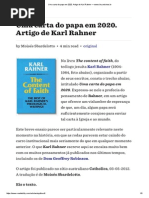 Uma Carta Do Papa Em 2020. Artigo de Karl Rahner — Www.ihu.Unisinos