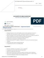 Job Application Accounts Payable Assistant Tupperware Brands Malaysia SDN BHD - Job