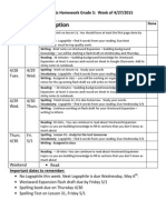 La Homework Week of April 27 2015