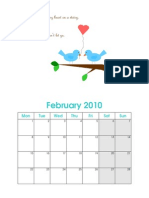 Wall Calendar For 2010 - Feb March